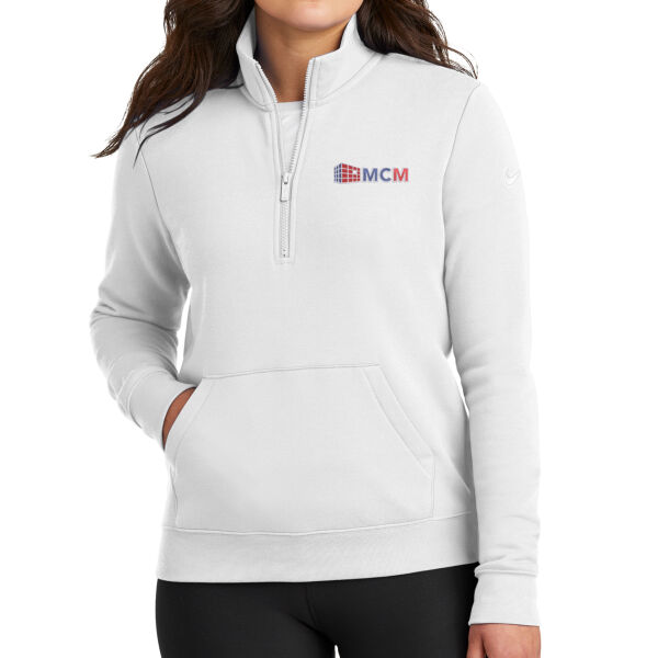 Nike Women's Club Fleece Sleeve Swoosh 1/2-Zip Thumbnail