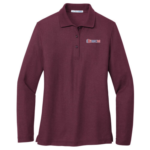 Port Authority® Women's Silk Touch™ Long Sleeve Polo Thumbnail