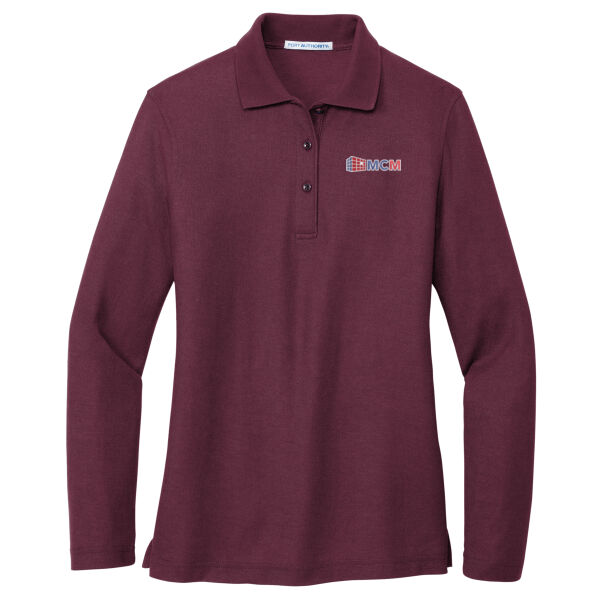 Port Authority® Women's Silk Touch™ Long Sleeve Polo Thumbnail