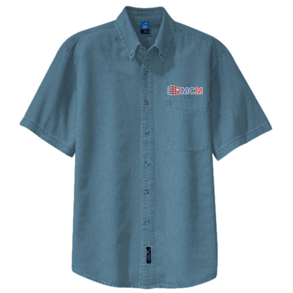 Port & Co® Short Sleeve Value Denim Shirt Thumbnail